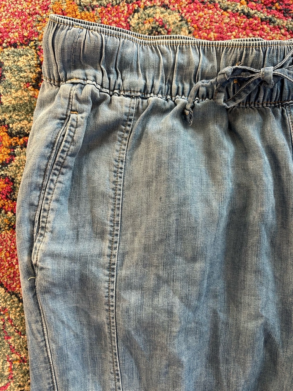 Lane Bryant | Women’s Chambray Blue High Rise Pull On Drawstring Jogger Pants 14 - Picture 4 of 16